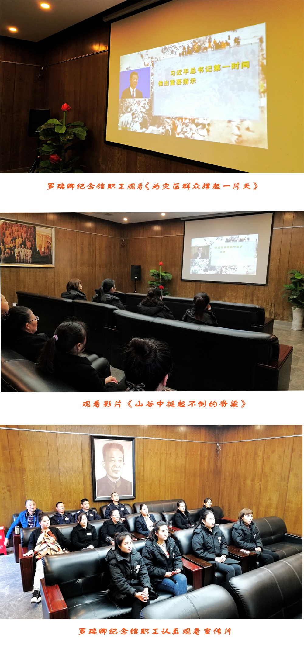 罗瑞卿纪念馆组织全体党员干部职工 观看《山谷中挺起不倒的脊梁》、《为灾区群众撑起一片天》